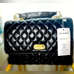 Black Quilted Crossbody/Shoulder Handbag